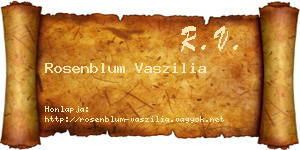 Rosenblum Vaszilia névjegykártya